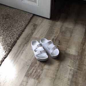Lane Bryant White Sandals Minimalist Design